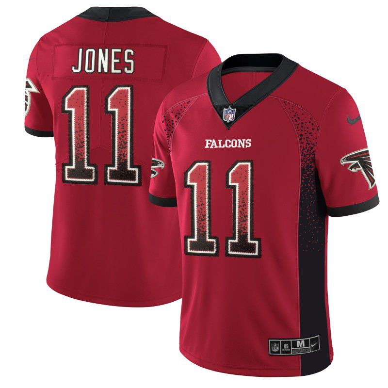 Men Atlanta Falcons #11 Jones Drift Fashion Red Color Rush Limited NFL Jerseys
